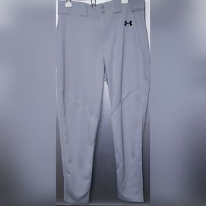 NEW WITH TAGS MENS UNDER ARMOUR GRAY BASEBALL PANTS. SIZE LG